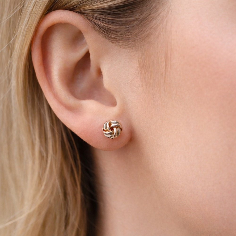 Source Unknown Gold and Silver Twist Earrings